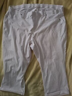 Terra & Sky White Cropped Stretch Jeans